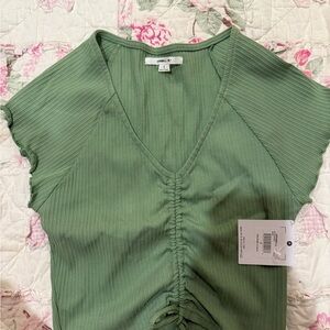 O'Neill Sage Green Ribbed Blouse